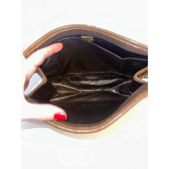 FENDI Zucca Clutch Bag Zucchino Purse pouch PVC FF Vintage Brown Authentic - Picture 14 of 16